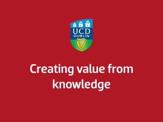 Creating value from 
knowledge 
 