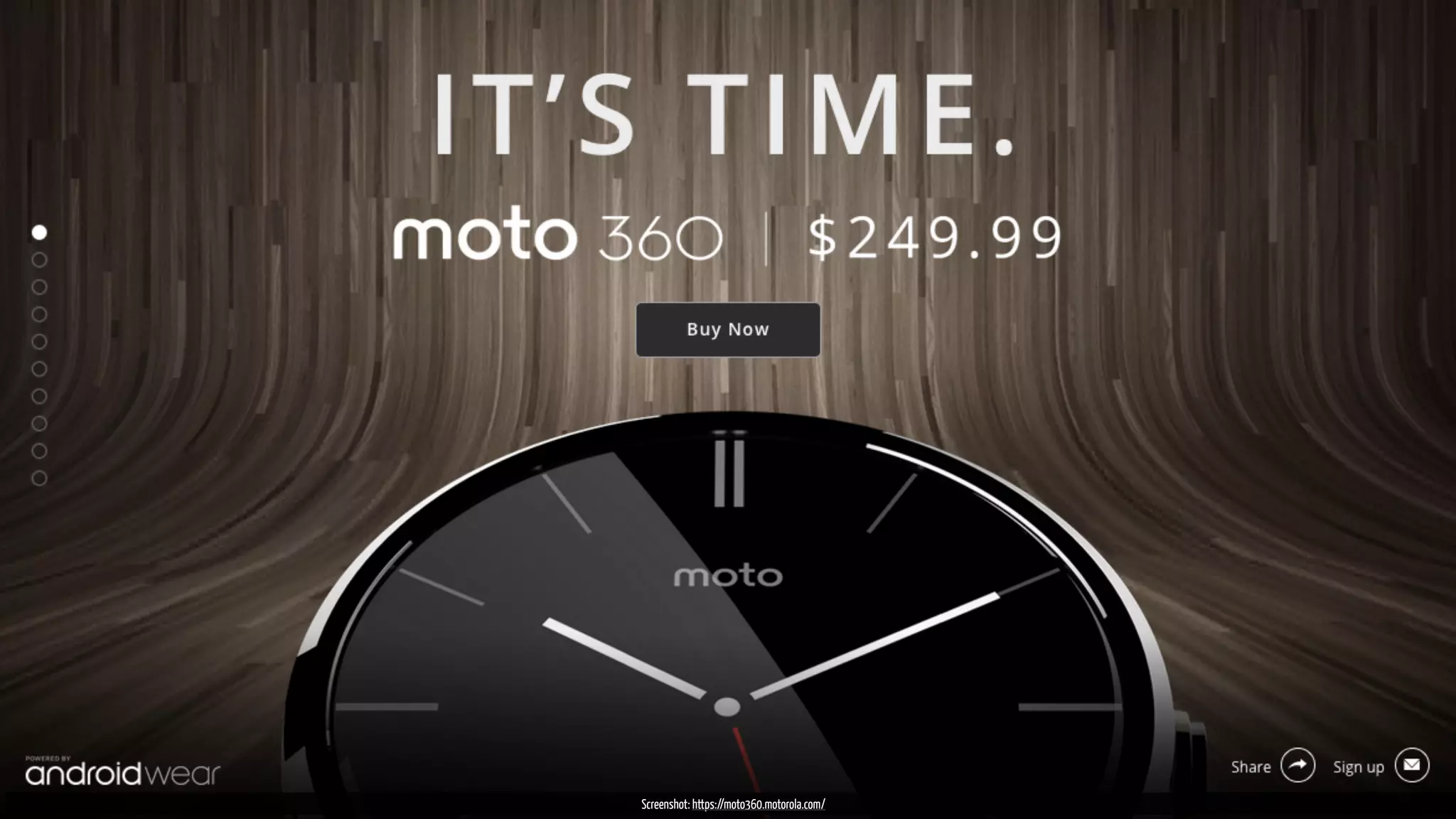 Screenshot: https://moto360.motorola.com/ 
 