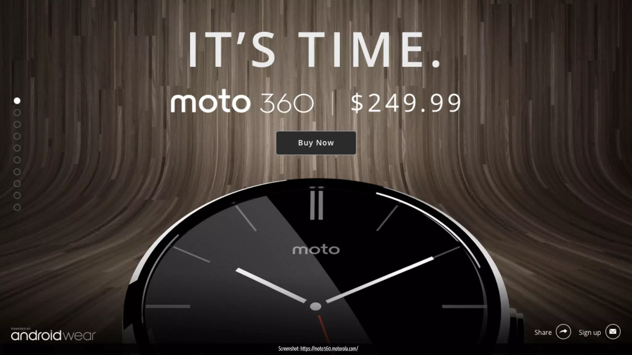 Screenshot: https://moto360.motorola.com/ 
 