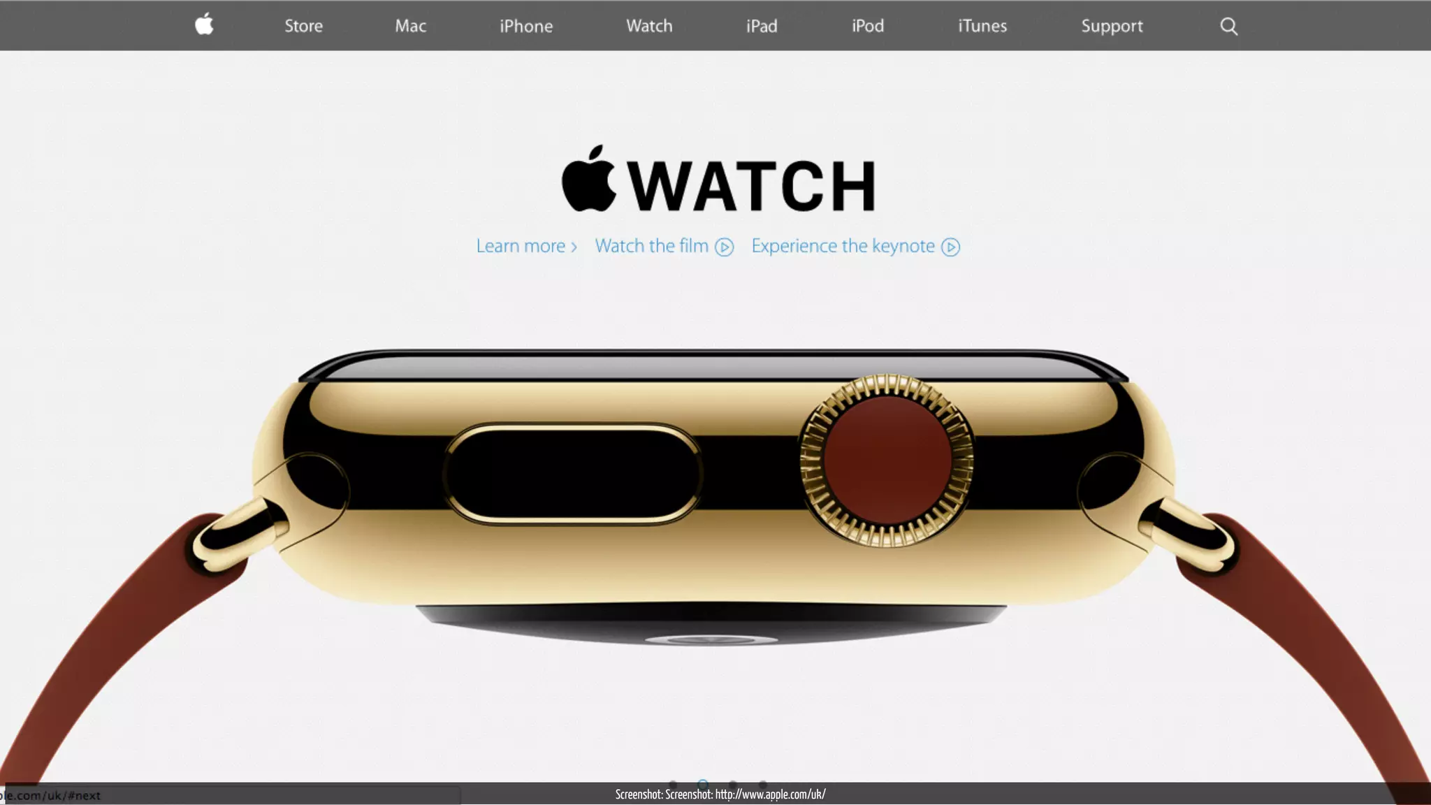 Screenshot: Screenshot: http://www.apple.com/uk/ 
 