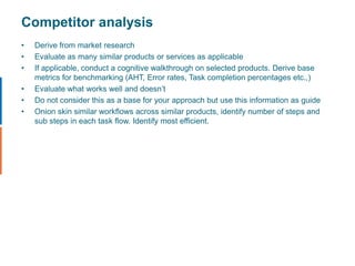 Acceptance criteriaUser Requirements- Mental modelContext of use