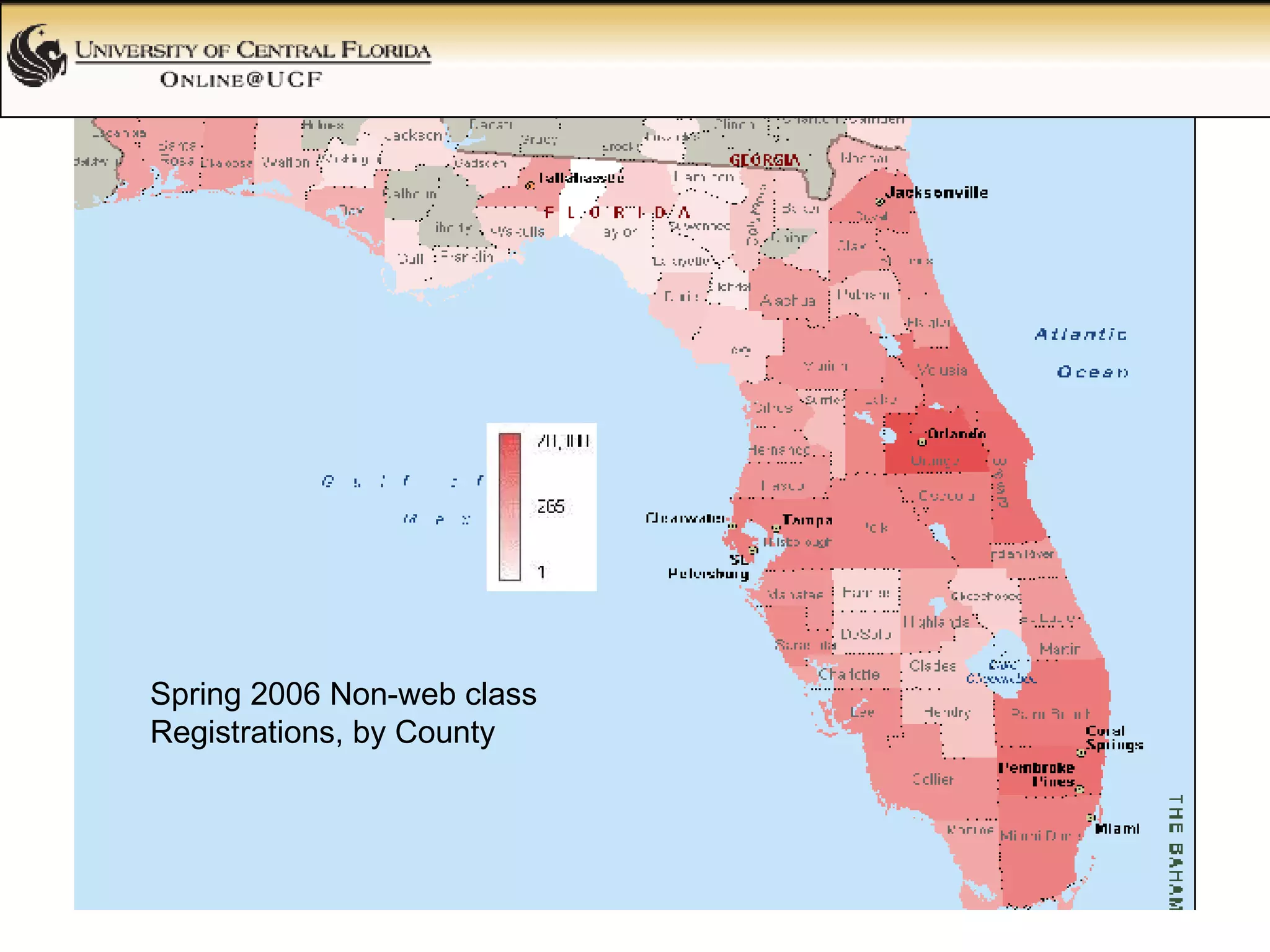 Spring 2006 Non-web class Registrations, by County 