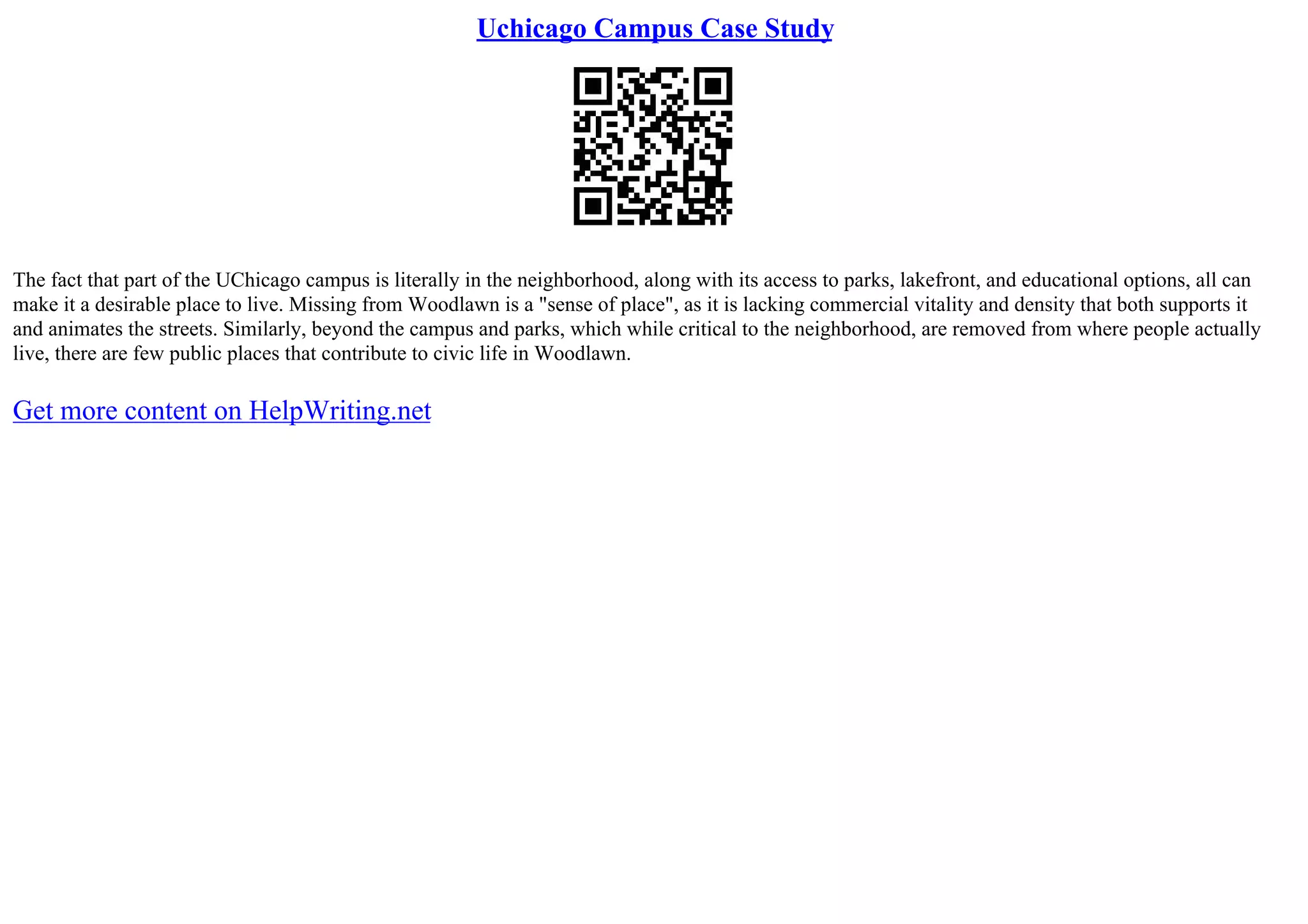 Uchicago Campus Case Study PPT