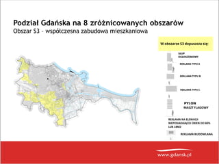 Podział Gdańska na 8 zróżnicowanych obszarów
Obszar S3 – współczesna zabudowa mieszkaniowa
W obszarze S3 dopuszcza się:
MA...