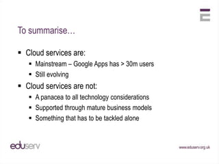 Our solution: the Government Ready Platform (GRP)Developed in 2008One initial customerMulti-site high-availability architectureSegmented architecturePrivate services Common services Support for 1000+ VMsExample of a Community CloudCommon ServicesCustomer ACustomer BCustomer …Shared Infrastructure