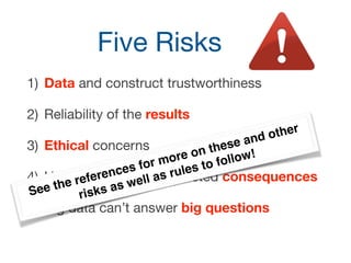 Assessing and watching developers
Singer, Filho, Cleary, Treude, Storey, Schneider. Mutual Assessment in the Social Programmer
Ecosystem: An Empirical Investigation of Developer Profile Aggregators, CSCW 2013.
 