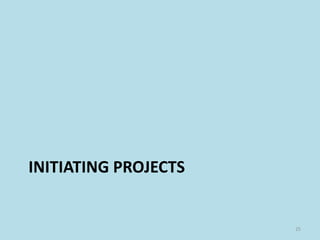 INITIATING PROJECTS
25
 