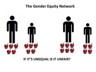 IF IT’S UNEQUAL IS IT UNFAIR?
The Gender Equity Network
 