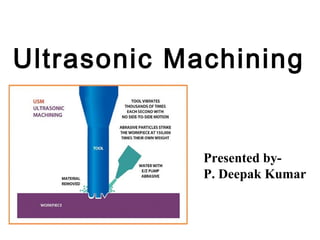 Ultrasonic Machining
Presented by-
P. Deepak Kumar
 