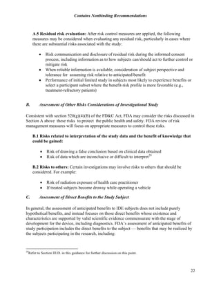 Substantial Risk Order Final FDA guidance on Medical Devices and Risk Analysis | PDF