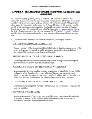 Final FDA guidance on Medical Devices and Risk Analysis | PDF