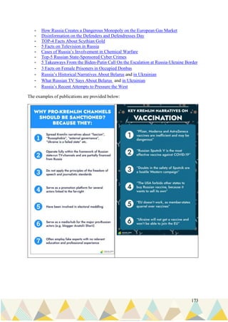173
- How Russia Creates a Dangerous Monopoly on the European Gas Market
- Disinformation on the Defenders and Defendresses Day
- TOP-4 Facts About Scythian Gold
- 5 Facts on Television in Russia
- Cases of Russia’s Involvement in Chemical Warfare
- Top-5 Russian State-Sponsored Cyber Crimes
- 5 Takeaways From the Biden-Putin Call On the Escalation at Russia-Ukraine Border
- 3 Facts on Female Prisoners in Occupied Donbas
- Russia’s Historical Narratives About Belarus and in Ukrainian
- What Russian TV Says About Belarus and in Ukrainian
- Russia’s Recent Attempts to Pressure the West
The examples of publications are provided below:
 