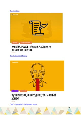 202
Part 3: Politics
Part 4: Historical Memory
Putin’s “one nation”: the language aspect
 