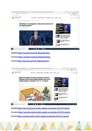 88
English https://uacrisis.org/en/de-oligarchization
German https://uacrisis.org/de/de-oligarchization
French https://uacrisis.org/fr/de-oligarchization
English https://uacrisis.org/en/weekly-update-on-ukraine-10-15-21-march
German https://uacrisis.org/de/weekly-update-on-ukraine-10-15-21-march
French https://uacrisis.org/fr/weekly-update-on-ukraine-10-15-21-march
 