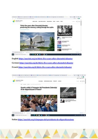 97
English https://uacrisis.org/en/thirty-five-years-after-chornobyl-disaster
German https://uacrisis.org/de/thirty-five-years-after-chornobyl-disaster
French https://uacrisis.org/fr/thirty-five-years-after-chornobyl-disaster
Italian https://uacrisis.org/it/impegno-del-presidente-de-oligarchizzazione
 