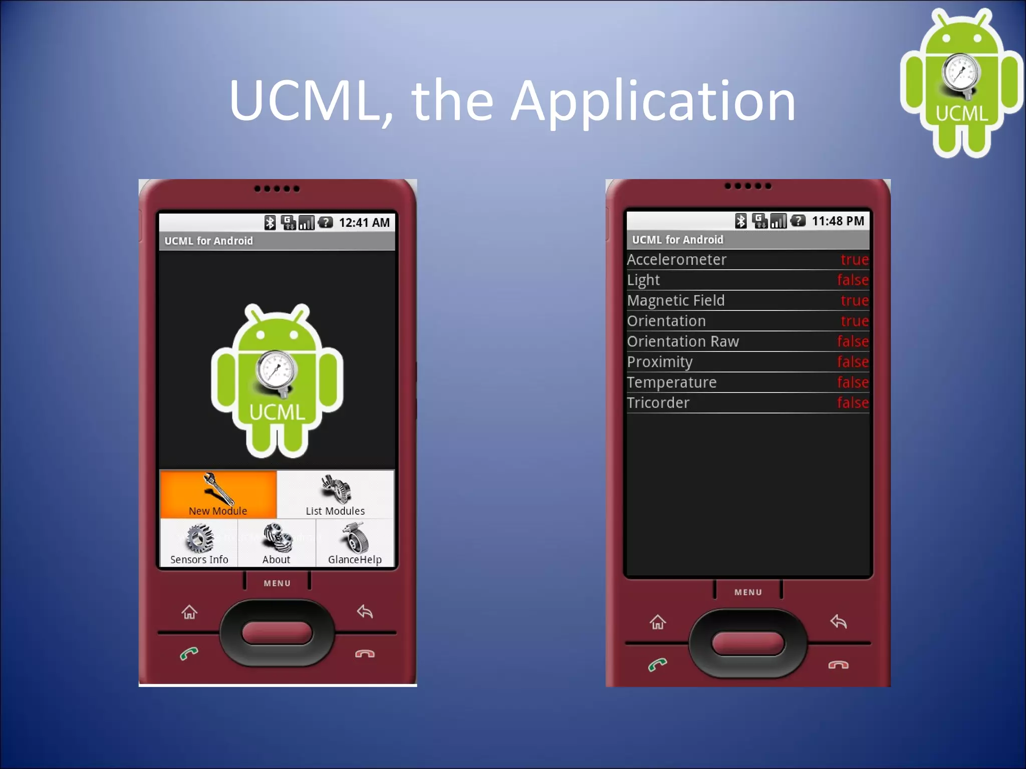 UCML, the Application
 