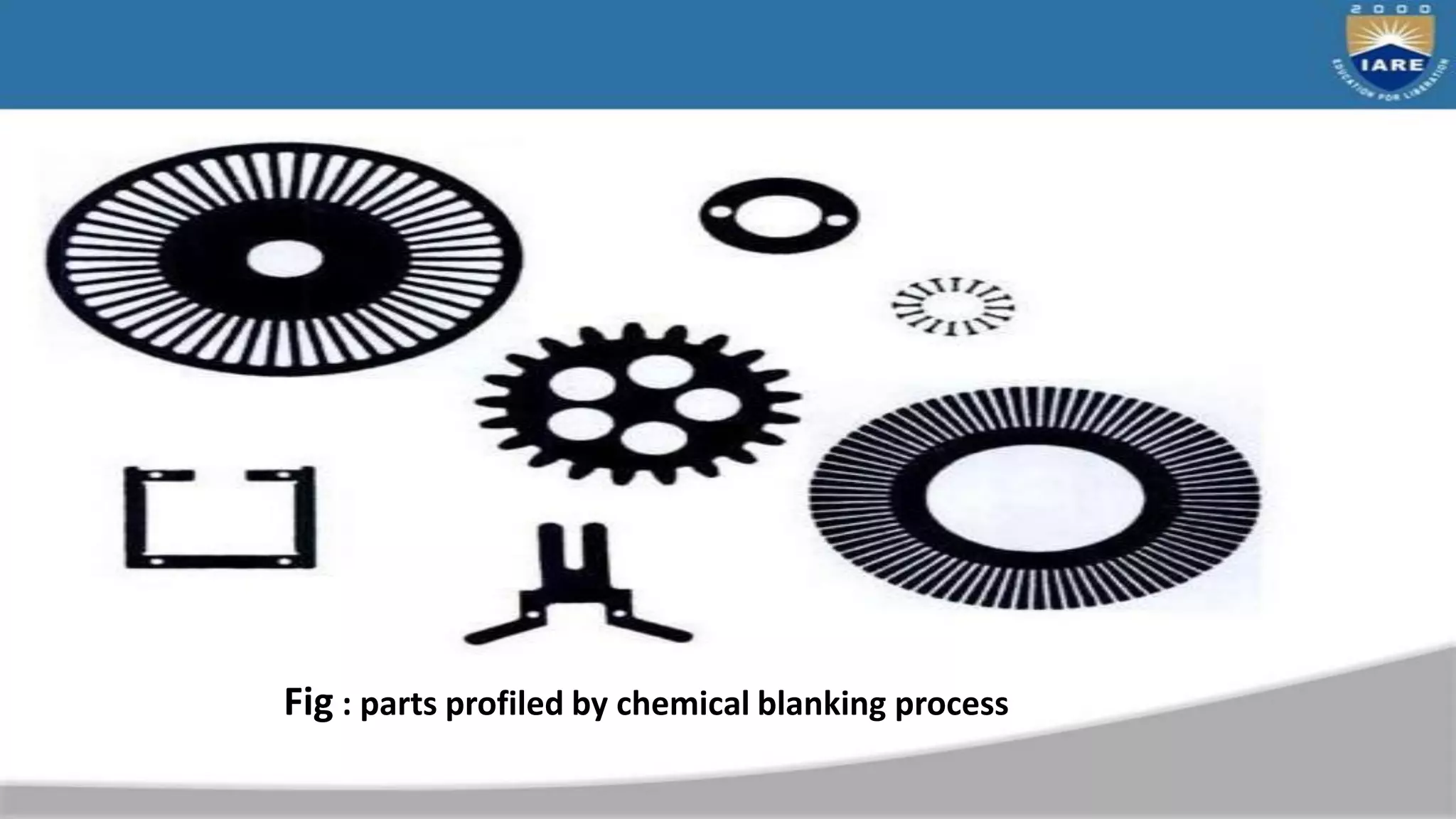 Fig : parts profiled by chemical blanking process
 