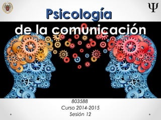 PsicologíaPsicología
de la comunicaciónde la comunicación
803588
Curso 2014-2015
Sesión 12
 