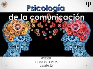 PsicologíaPsicología
de la comunicaciónde la comunicación
803588
Curso 2014-2015
Sesión 22
 