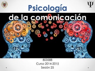Psicología
de la comunicación
803588
Curso 2014-2015
Sesión 25
 
