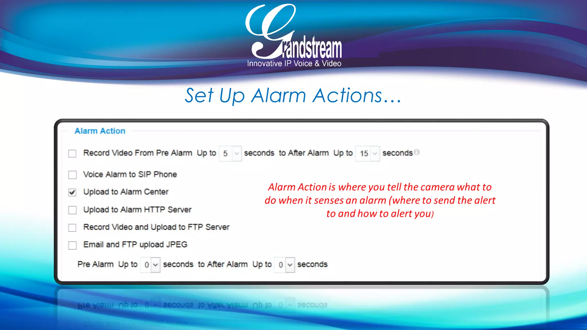 Set Up Alarm Actions…
 
