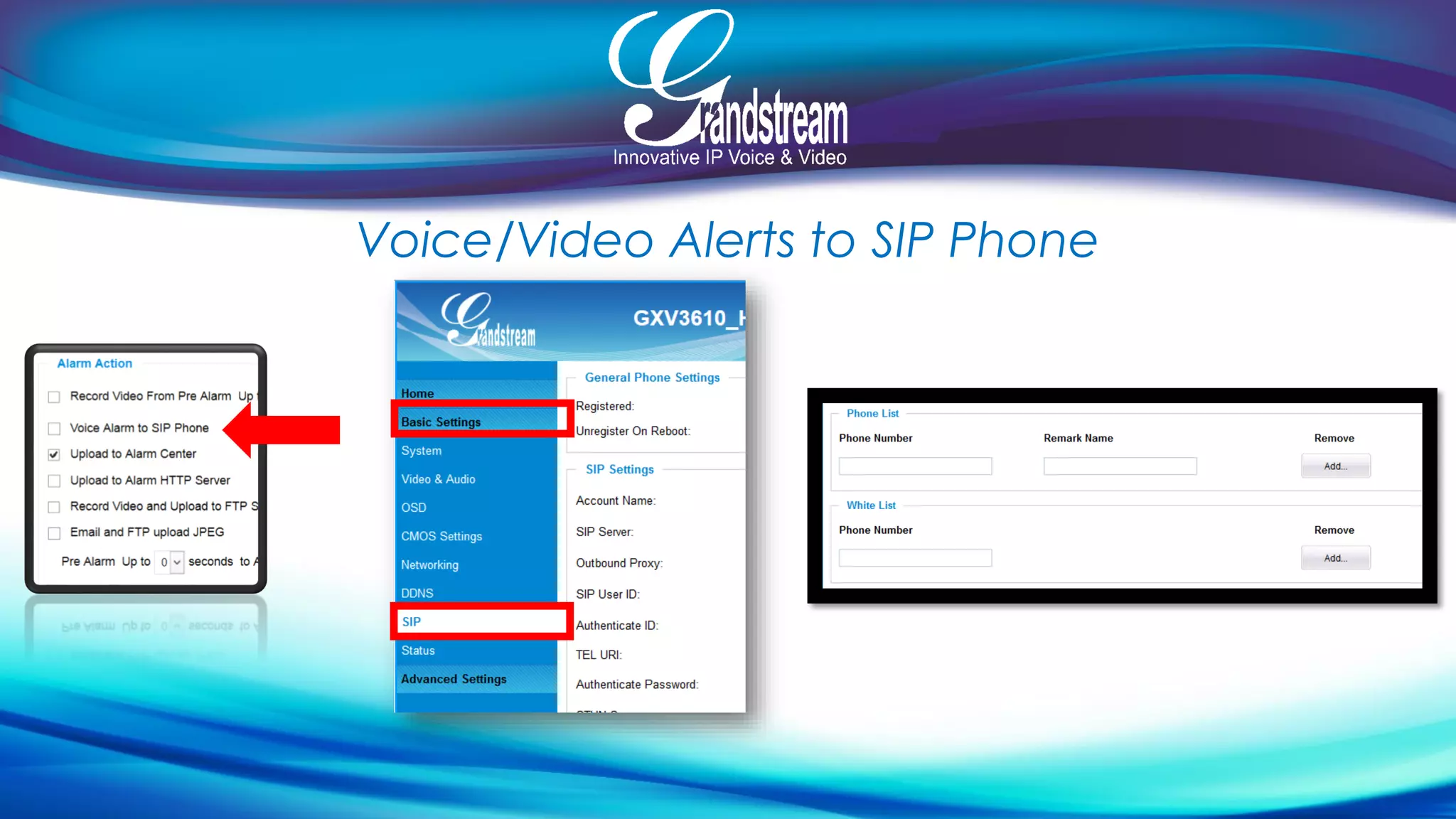 Voice/Video Alerts to SIP Phone
 