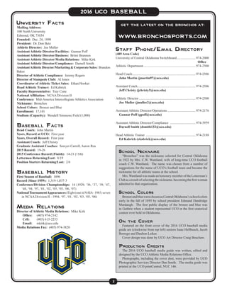 2016 UCO baseball media guide | PDF
