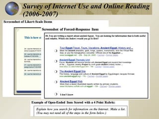 Survey of Internet Use and Online Reading
(2006-2007)
 