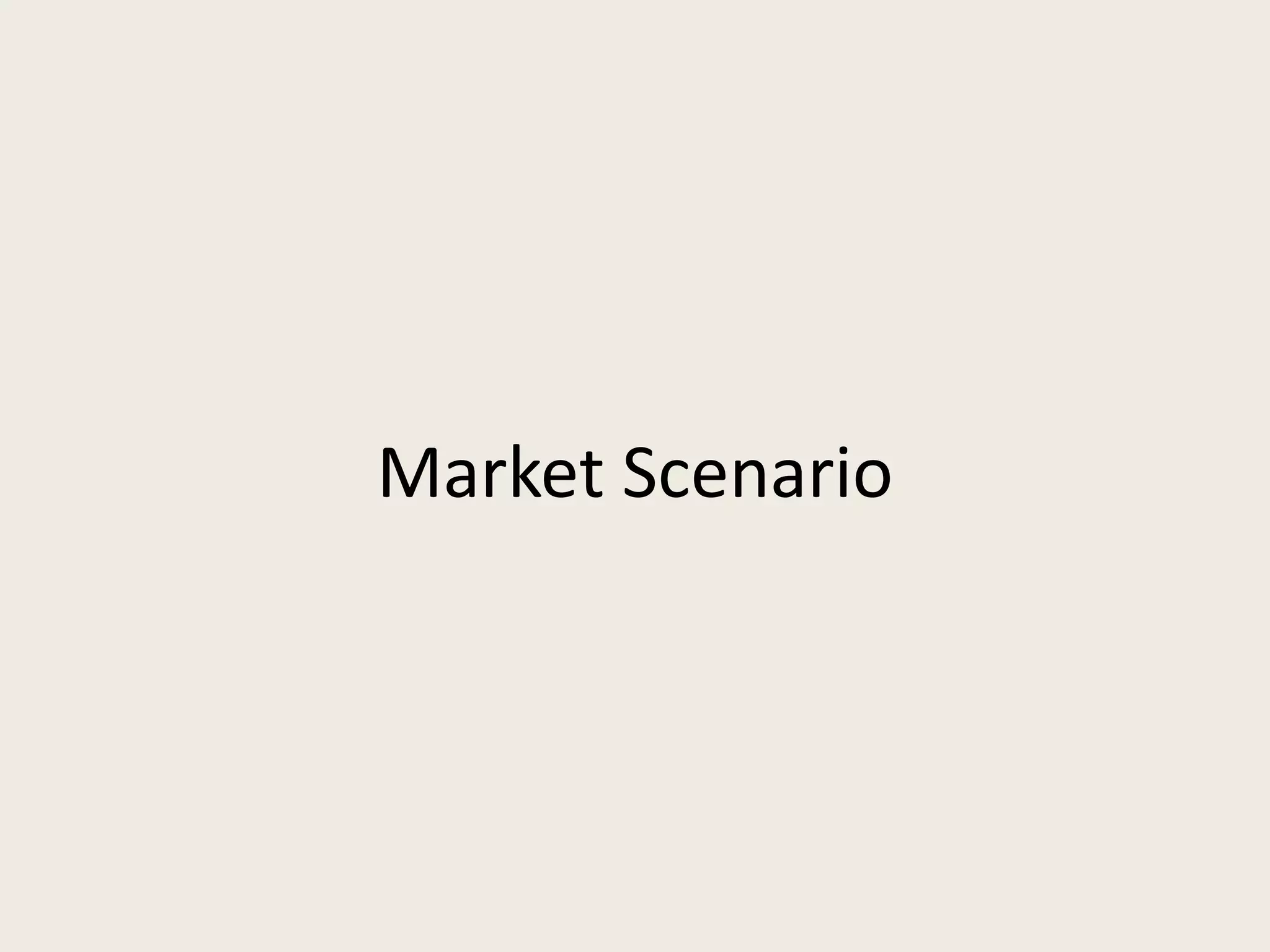 Market Scenario
 