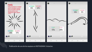 Publicación de uno de los equipos en INSTAGRAM. Votacion.
 