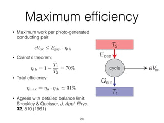A thermodynamic cycle for the solar cell | PDF