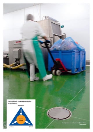 Nuestra referencia en Manchester (Reino Unido):
Barton Meats
Solución
Óptima
Limpieza Calzado
Pavimento
La resistencia a los deslizamientos
es un balance
 