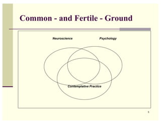 Common - and Fertile - Ground

        Neuroscience                 Psychology




                 Contemplative Practice




                                                  5
 