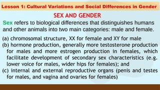 UCSP-Unit-1 difference between gender and sex | PPTX