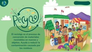 Recycling
El reciclaje es el proceso de
conversión de materiales
reciclables en nuevos y
objetos. Ayuda a reducir la
contaminación causada por
los residuos
.
 