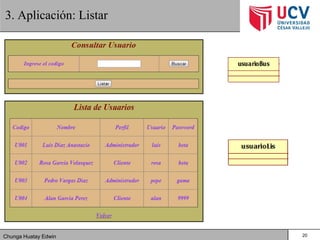 Chunga Huatay Edwin
3. Aplicación: Listar
20
 