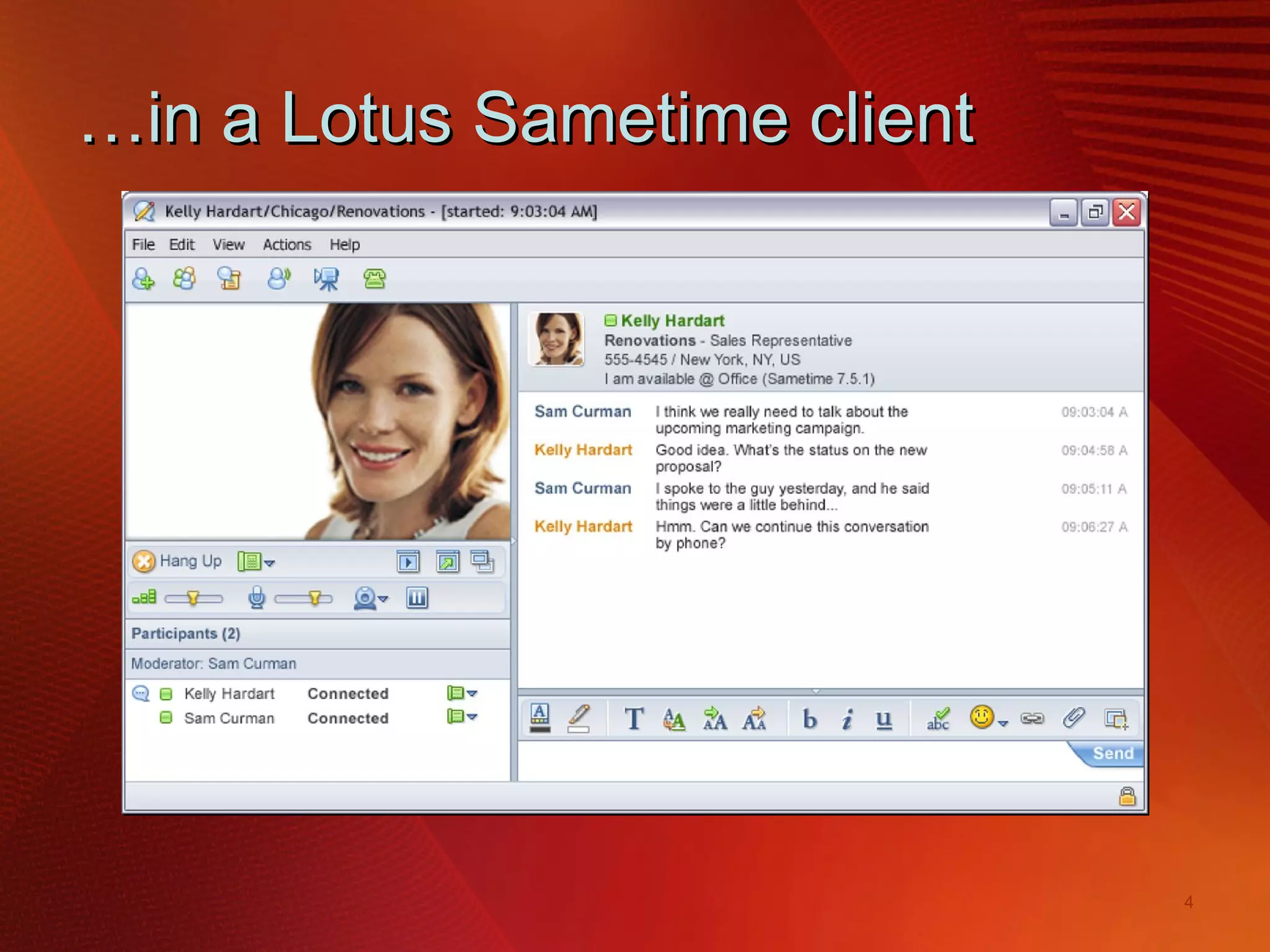 … in a Lotus Sametime client  