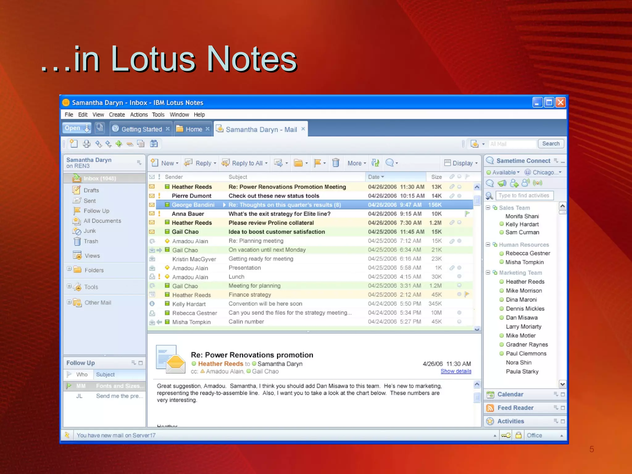 … in Lotus Notes 