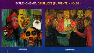 EXPRESIONISMO: DIE BRÜCKE (EL PUENTE) - NOLDE
MÁSCARAS ÚLTIMA CENA
 