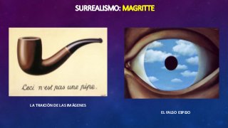 SURREALISMO: MAGRITTE
LA TRAICIÓN DE LAS IMÁGENES
EL FALSO ESPEJO
 