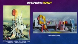 SURREALISMO: TANGUY
RESPONDER A RED
A TRAVÉS DE LAS AVES A TRAVÉS DEL FUEGO
PERO NO A TRAVÉS DE VIDRIO
 
