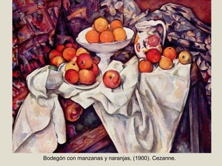 Bodegón con manzanas y naranjas, (1900). Cezanne.
 