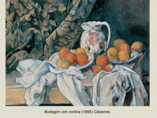 Bodegón con cortina (1895) Cézanne.
 