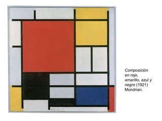 Composición
en rojo,
amarillo, azul y
negro (1921)
Mondrian.
 