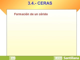 Biología

                          3.4.- CERAS
INICIO    ESQUEMA   RECURSOS
                                                   Los lípidos




         SALIR                          ANTERIOR
 