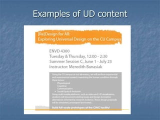 Examples of UD content

 