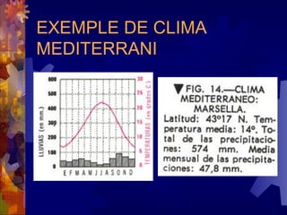 EXEMPLE DE CLIMA
MEDITERRANI
 