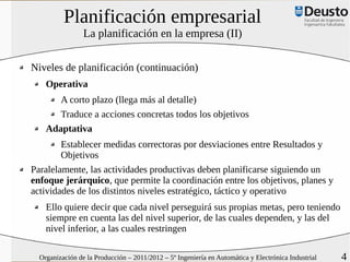 UD. OP. T8. Planificación y control de la producción | PDF
