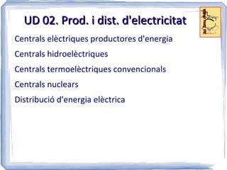 UD 02. Prod. i dist. d'electricitat ,[object Object]