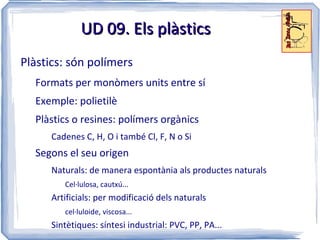 Propietats dels polímers Propietats i aplicacions dels principals polímers Reciclatge de polímers 
